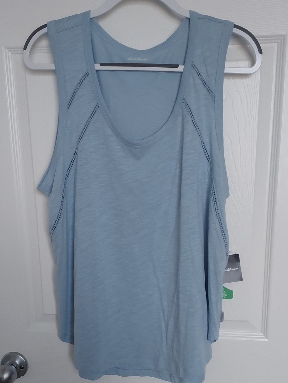 Eddie Bauer Tencel Town Scoop Neck Light Blue Sleeveless Tank Top, NWT